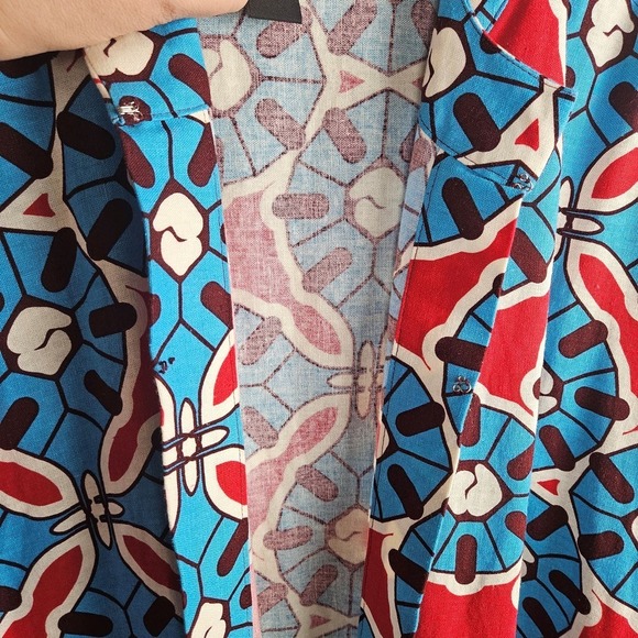 Ashro Amadi Cape Linen Blend Shawl Wrap OSFM Aqua Red Burgundy - Picture 6 of 9